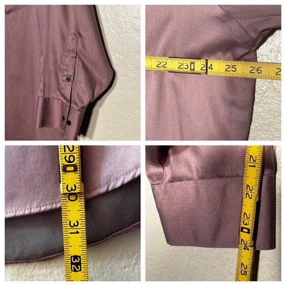 Geoffrey Beene Mens XL 17 1/2 33-35 Wrinkle-Free Sateen Dress Shirt Lavender - Picture 10 of 16